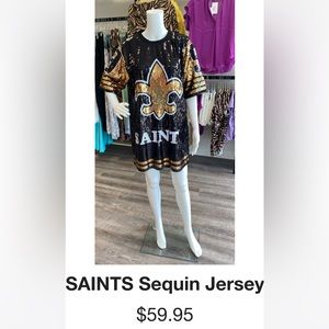 Saints Fleur De Lis Sequin Mini Dress